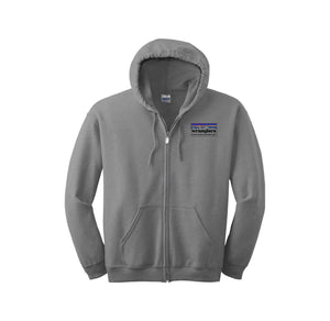 Lang Ranch STAFF Spirit Wear 2024-25 ON DEMAND-Adult Unisex Full-Zip Hooded Sweatshirt Rectangle Staff Logo