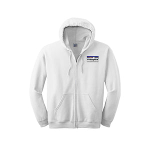 Lang Ranch STAFF Spirit Wear 2024-25 ON DEMAND-Adult Unisex Full-Zip Hooded Sweatshirt Rectangle Staff Logo