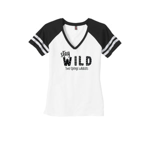 Two Springs-Womens Premium Game V-Neck Tee On-Demand Stay Wild