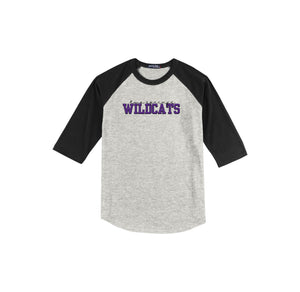 Two Springs-Youth Unisex Baseball Tee On-Demand Purple Wildcats