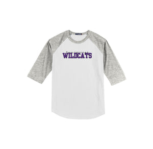 Two Springs-Youth Unisex Baseball Tee On-Demand Purple Wildcats