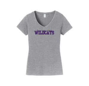 Two Springs-Womens Fan Favorite V-Neck Tee On-Demand Purple Wildcats