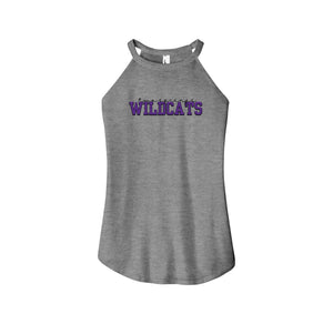 Two Springs-Womens Premium Perfect Tri Rocker Tank On-Demand Purple Wildcats