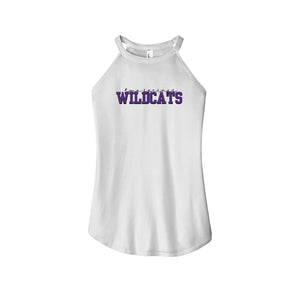 Two Springs-Womens Premium Perfect Tri Rocker Tank On-Demand Purple Wildcats