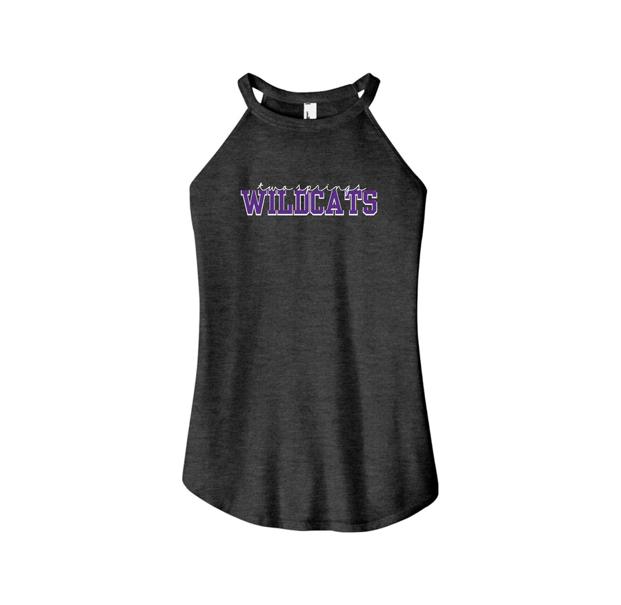 Two Springs-Womens Premium Perfect Tri Rocker Tank On-Demand Purple Wildcats