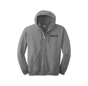 Two Springs Elementary Spirit Wear 2024/25 On-Demand-Adult Unisex Full-Zip Hooded Sweatshirt On-Demand Purple Wildcats