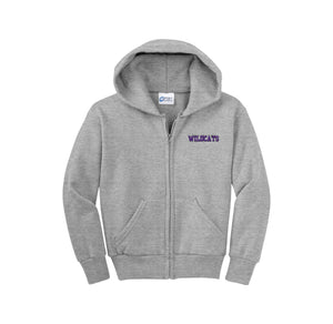 Two Springs Elementary Spirit Wear 2024/25 On-Demand-Youth Unisex Full-Zip Hooded Sweatshirt On-Demand Purple Wildcats