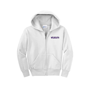 Two Springs Elementary Spirit Wear 2024/25 On-Demand-Youth Unisex Full-Zip Hooded Sweatshirt On-Demand Purple Wildcats