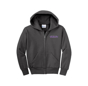 Two Springs Elementary Spirit Wear 2024/25 On-Demand-Youth Unisex Full-Zip Hooded Sweatshirt On-Demand Purple Wildcats