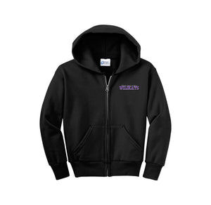 Two Springs Elementary Spirit Wear 2024/25 On-Demand-Youth Unisex Full-Zip Hooded Sweatshirt On-Demand Purple Wildcats