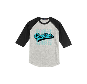 Rivera Elementary Spirit Wear 2023/24 On-Demand-Youth Unisex Baseball Tee On-Demand_Mascot Logo_Typographic Logo