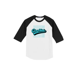 Rivera Elementary Spirit Wear 2023/24 On-Demand-Adult Unisex Baseball Tee On-Demand_Mascot Logo_Typographic Logo