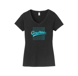 Rivera Elementary Spirit Wear 2023/24 On-Demand-Womens Fan Favorite V-Neck Tee On-Demand_Mascot Logo_Typographic Logo