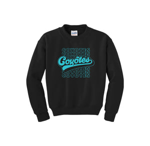 Rivera Elementary Spirit Wear 2023/24 On-Demand-Youth Unisex Crewneck Sweatshirt On-Demand_Mascot Logo_Typographic Logo