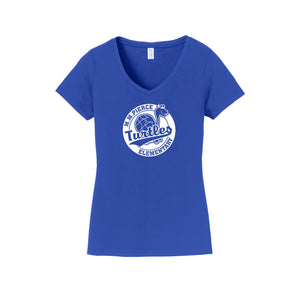 Pierce Elementary - 23/24 Spirit Wear On-Demand-Womens Fan Favorite V-Neck Tee On-Demand_Circle Logo