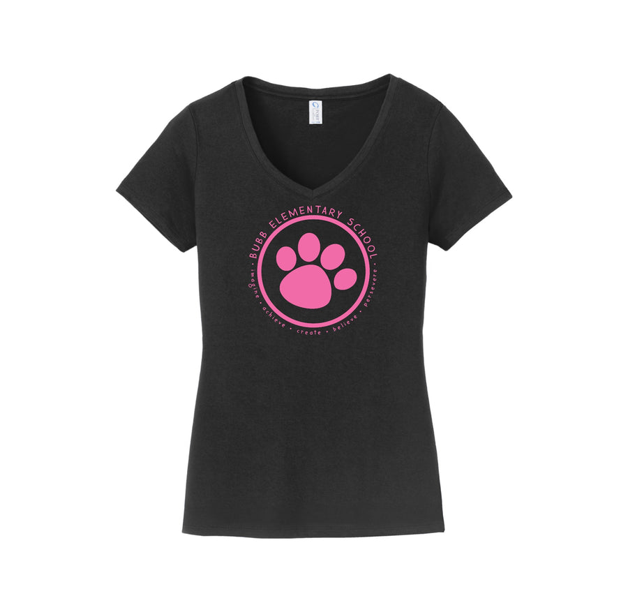 Benjamin Bubb Elementary School On-Demand-Womens Fan Favorite V-Neck Tee On-Demand Pink Paw