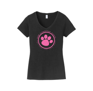 Benjamin Bubb Elementary School On-Demand-Womens Fan Favorite V-Neck Tee On-Demand Pink Paw