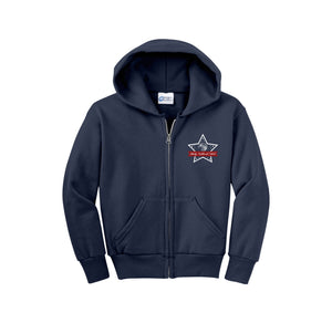 Liberty Traditional-Youth Unisex Full-Zip Hooded Sweatshirt On-Demand