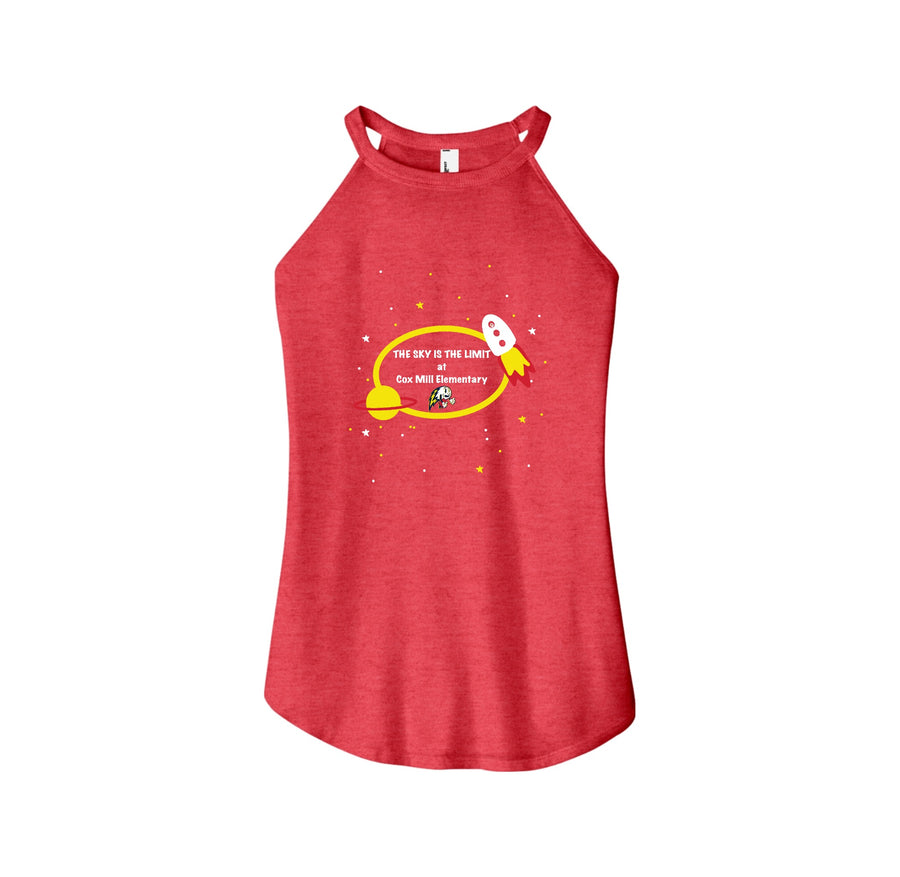 Cox Mill Elementary-Womens Premium Perfect Tri Rocker Tank On-Demand Space Logo