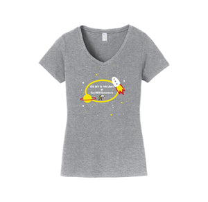 Cox Mill Elementary-Womens Fan Favorite V-Neck Tee On-Demand Space Logo