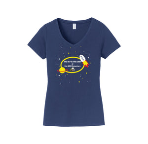 Cox Mill Elementary-Womens Fan Favorite V-Neck Tee On-Demand Space Logo