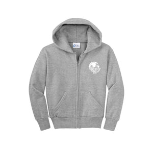 La Costa Meadows-Youth Unisex Full-Zip Hooded Sweatshirt On-Demand Left Chest White