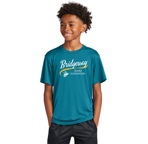 Bridgeway Island-Youth Unisex Dri-Fit Shirt Cursive Logo