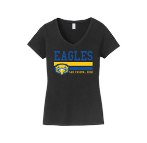 San Pasqual High School-Womens Fan Favorite V-Neck Tee On-Demand Eagles Logo