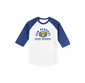 San Pasqual High School-Adult Unisex Baseball Tee On-Demand Curve Logo