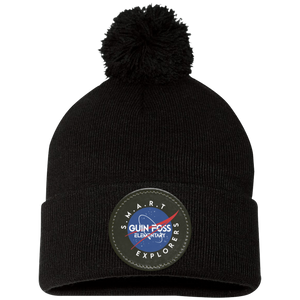 Guin Foss-SP15 Pom Pom Knit Cap - Circle Patch