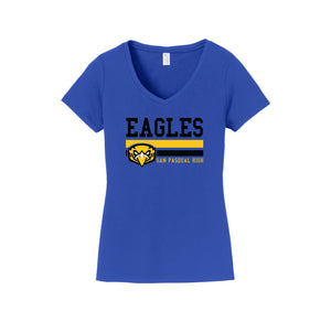 San Pasqual High School-Womens Fan Favorite V-Neck Tee On-Demand Eagles Logo