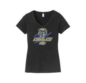 San Pasqual High School-Womens Fan Favorite V-Neck Tee On-Demand Claw Eagles