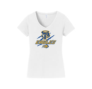 San Pasqual High School-Womens Fan Favorite V-Neck Tee On-Demand Claw Eagles