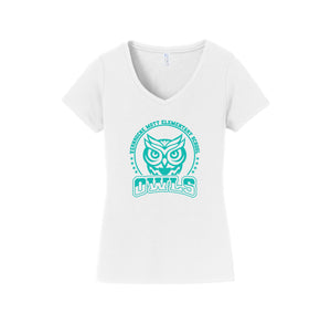 Mott Elementary Spirit Wear 2024 On-Demand-Womens Fan Favorite V-Neck Tee On-Demand Teal Owl