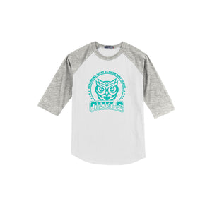 Mott Elementary Spirit Wear 2024 On-Demand-Youth Unisex Baseball Tee On-Demand Teal Owl