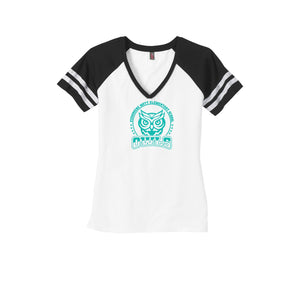 Mott Elementary Spirit Wear 2024 On-Demand-Womens Premium Game V-Neck Tee On-Demand Teal Owl