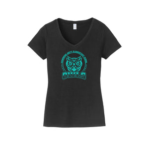 Mott Elementary Spirit Wear 2024 On-Demand-Womens Fan Favorite V-Neck Tee On-Demand Teal Owl