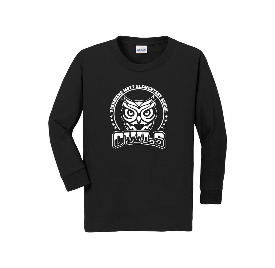 Mott Elementary Spirit Wear 2024 On-Demand-Youth Unisex Long Sleeve Tee On-Demand White Owl