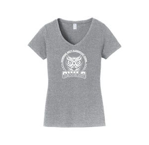 Mott Elementary Spirit Wear 2024 On-Demand-Womens Fan Favorite V-Neck Tee On-Demand White Owl