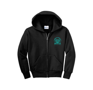 Mott Elementary Spirit Wear 2024 On-Demand-Youth Unisex Full-Zip Hooded Sweatshirt On-Demand Teal Owl