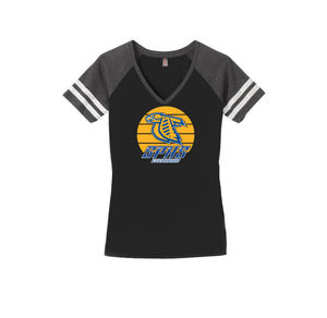 San Pasqual High School-Womens Premium Game V-Neck Tee On-Demand Circle Logo