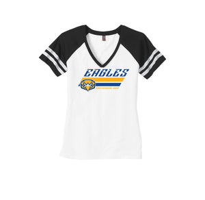 San Pasqual High School-Womens Premium Game V-Neck Tee On-Demand Stripes Logo