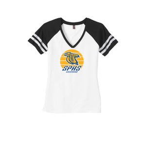 San Pasqual High School-Womens Premium Game V-Neck Tee On-Demand Circle Logo