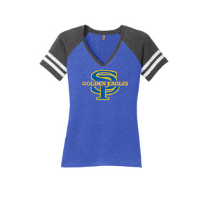 San Pasqual High School Spirit Wear 2024-25 On-Demand-Womens Premium Game V-Neck Tee On-Demand SP Logo