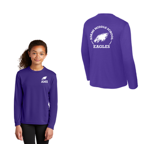 Adams Middle School Spirit Wear 2024-25 On Demand-Youth Unisex Dri-Fit Long Sleeve Tee