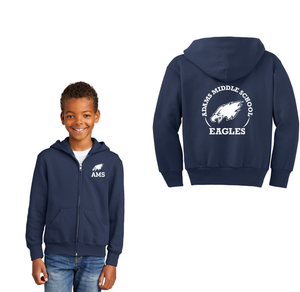 Adams Middle School Spirit Wear 2024-25 On Demand-Youth Unisex Full-Zip Hooded Sweatshirt