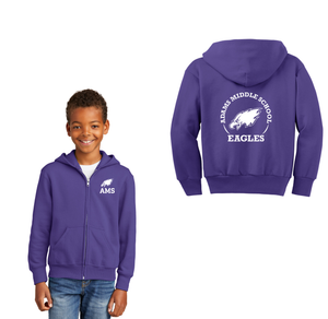 Adams Middle School Spirit Wear 2024-25 On Demand-Youth Unisex Full-Zip Hooded Sweatshirt