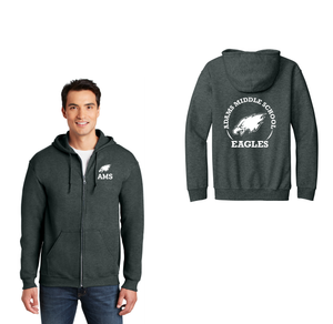 Adams Middle School Spirit Wear 2024-25 On Demand-Adult Unisex Full-Zip Hooded Sweatshirt