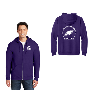 Adams Middle School Spirit Wear 2024-25 On Demand-Adult Unisex Full-Zip Hooded Sweatshirt