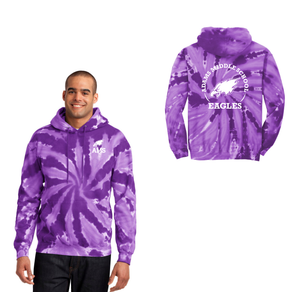 Adams Middle School Spirit Wear 2024-25 On Demand-Adult Unisex Tie-Dye Pullover Hooded Sweatshirt